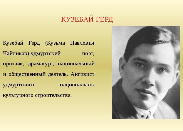 125-летие со дня рождения поэта и прозаика Кузебая Герда.